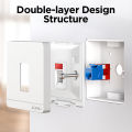 AMPCOM RJ11 RJ45 Faceplate Wall Socket Wallplate Face plate 1-Port 2-Port 4-Port Networking Telephone Socket Outlet Mount Panel. 