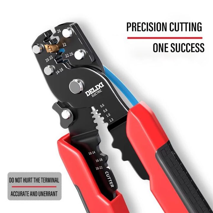 DELIXI ELECTRIC Wire Stripping Pliers Wire Pressing Pliers Wire Cutting Pliers 8-inch Multifunctional Pliers for Electrician.