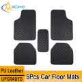 Kcimo 5Pcs Car Floor Mats PU Leather Waterproof Car Foot Pad Protector Pads Fashion Universal Car Carpet Cushion For All Seasons. 