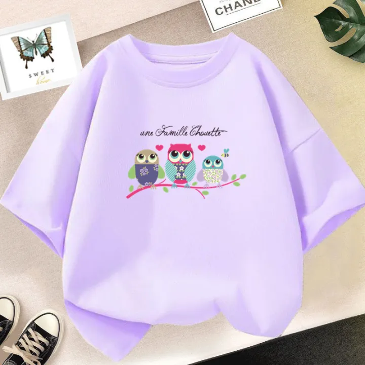 Kawaii%20Family%20Owl%20Tree%20Cartoon%20Graphic%20T-shirt%20Girls%20Fashion%20Cute%20Summer%20Tops%20Kids%20Short%20Sleeve%20Cartoon%20Clothes%20-%20Image%207