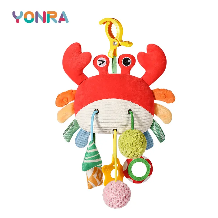 Plush Pull String Sensory Toys with Rattle Montessori Toys for Babies ...