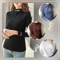 Qxshop English letters English letters round neck long sleeve T-shirt with sleeves solid color casual wear cool🔥🛍. 