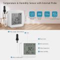 Tuya WiFi Zigbee Temperature Humidity Meter with External Probe Sensor Digital LCD Screen Thermometer for Fish Tank Freezer.
