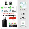 2 in 1 AI Box Mini Adapter Wired to Wireless Carplay&Android Auto Compatible with 99% of Cars Plug and Play WiFi Smart Dongle. 