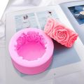 3D Round Rose Flowers Soap Mold Cylindrical Silicone Mold Candle Molds Craft Decoration. 