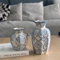 1PCS Hand-Painted Blue and White Porcelain Vase Elegant Home Decor for Living Room Entryway Desktop Flower Arrangement Display home decoration item.