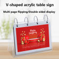 A6 Page Turning Table Menu Sign Holders Card Display Stand For School Hotel Office Store Restaurant Poster Paper Label Frame. 