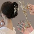 Metal Hair Claw Clip For Shiny Rhinestone Crystal Little Angel Headwear Hairpin Girl Ponytail Claws Clips Elf Hairs Accessories.