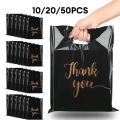 Thank You Bag Black Handheld Shopping Bag Plastic Packaging for Parties Birthdays Weddings Thanksgiving Anniversary Christmas. 