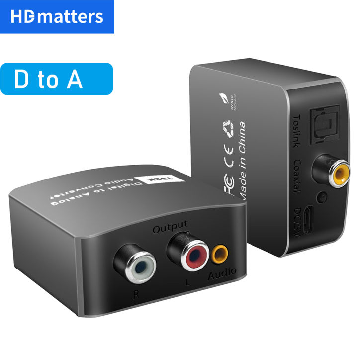 Digital to Analog Audio Converter DAC Digital Audio Coaxial Toslink to Analog L/R Audio Converter with 3.5mm for PS4 HDTV