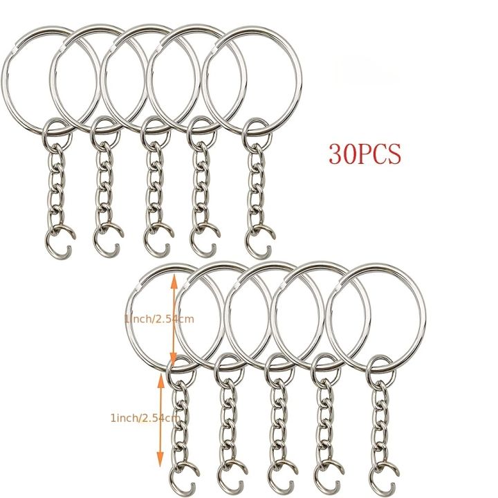 30pcs%20Silver%20Plated%20Metal%20Blank%20Keyring%20Keychain%20Split%20Key%20Ring%20with%20Chain%20Climbing%20Buckles%20Carabiner%20Keychain%20Rings%20Accessories%20-%20Image%206