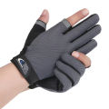 Summer Men Fishing Gloves Women Two Finger Cut Male Touchscreen Angling Anti-Slip Sun-Proof Breathable Cycling Fitness Gloves.