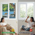 White Zipper Window Mesh Screen Set Self-Adhesive Hook and Loop Installation Invisible Breathable PP Nano Anti-Insect Net.