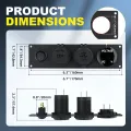 DaierTek 4 in 1 ON/OFF Charger Socket Panel Dual USB Socket Power Outlet & LED Voltmeter &Cigarette Lighter Socket& LED Switch. 