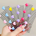 New Cute Colorful Heart Star Bow Pull-out Stretch Metal Hair Comb For Girls Broken Hair Finish Headband Fashion Hair Accessories. 