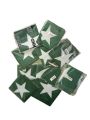 PAKISTAN FLAG SMALL AND UNSTITCHED.  2 FT 7 INCH LENGTH AND 1 FT 10 INCH WIDTH.  55*84 CM. 2/3 SIZE. ONE PIECE IN  THE PACKAGE.. 