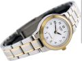 Genuine Brand Ladies Watch Two-tone Color Strap Round Shape White Dial. 