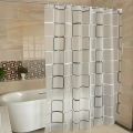 1PCS Bathroom Shower Curtains Waterproof Modern Geometric Plaid Pattern Household Decoration Translucent Good Quality.