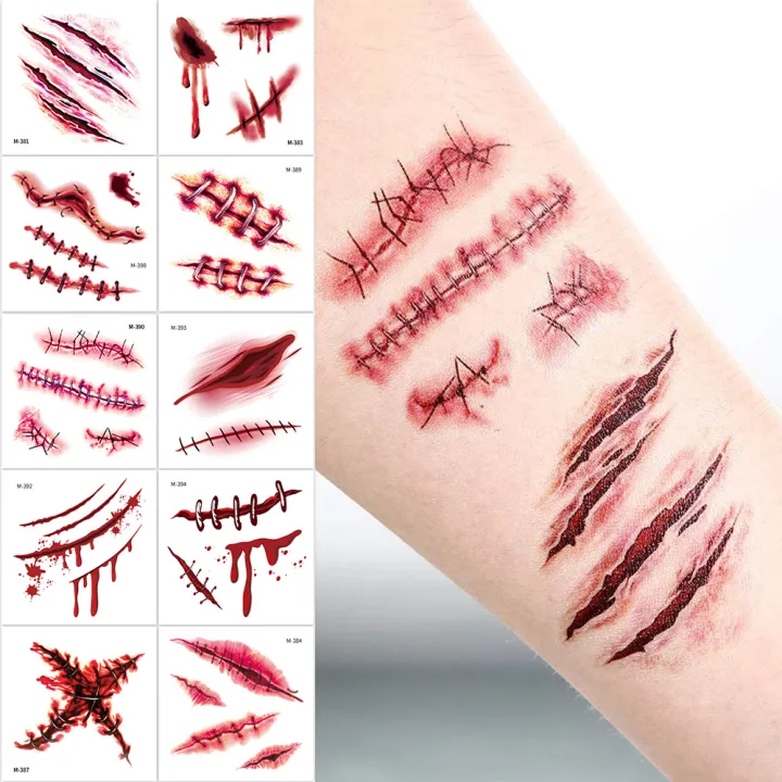 20%20Sheets%203D%20Realistic%20Scar%20Tattoos%20-%20Waterproof%20Fake%20Bloody%20Wound%20Stickers%20for%20Halloween%20Cosplay%20Face%20&%20Body%20Makeup%20Adults%E2%80%8B%E2%80%8B%20-%20Image%202