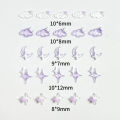 50PCS Transparent Resin Moon Cloud Nail Art Charms with White Purple Sparkling Four-pointed Star Nail Decoration DIY Nail Crafts.