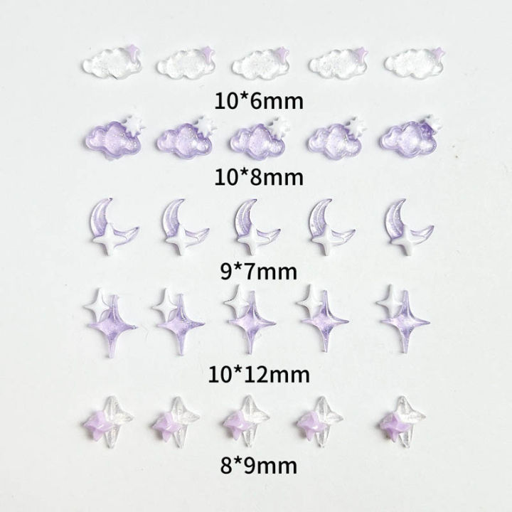 50PCS%20Transparent%20Resin%20Moon%20Cloud%20Nail%20Art%20Charms%20with%20White%20Purple%20Sparkling%20Four-pointed%20Star%20Nail%20Decoration%20DIY%20Nail%20Crafts%20-%20Image%203