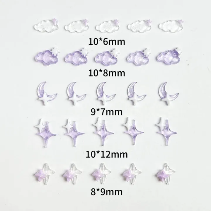 50PCS%20Transparent%20Resin%20Moon%20Cloud%20Nail%20Art%20Charms%20with%20White%20Purple%20Sparkling%20Four-pointed%20Star%20Nail%20Decoration%20DIY%20Nail%20Crafts%20-%20Image%203