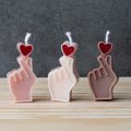 Irregular Gesture Finger Heart Scented Candle Mold Finger Gesture Silicone Soap Mold Resin Craft Painting Plaster Clay DIY Tool. 