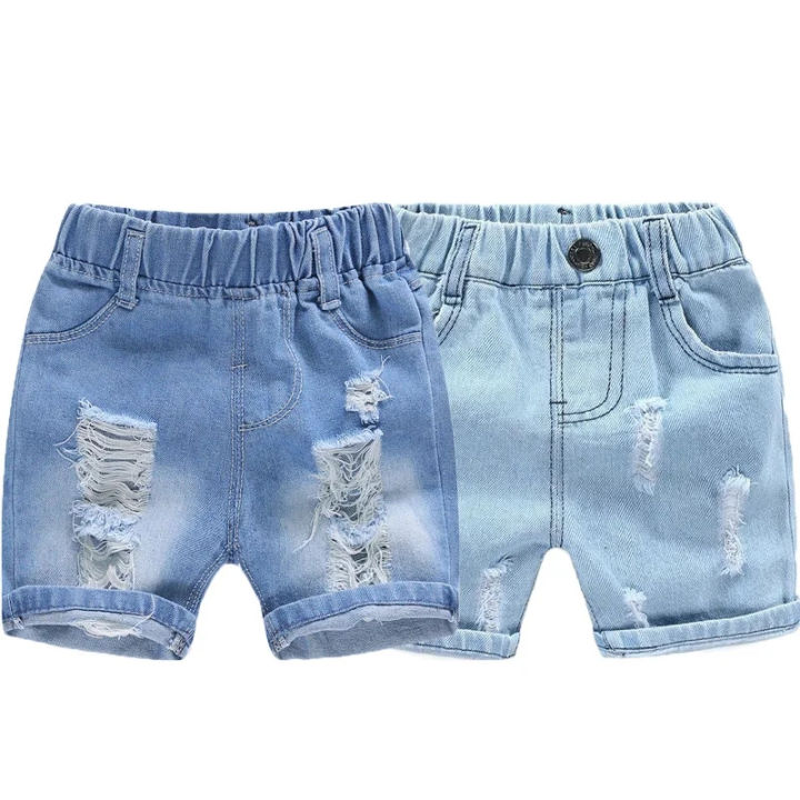 Summer%20Boy%20Shorts%20Children%20Casual%20Torn%20Jeans%20Kids%20Knee%20Length%20Denim%20Pants%20Baby%20Elastic%20Waist%20Shorts%20Infant%20Fashion%20Trousers%202-8Y%20-%20Image%203
