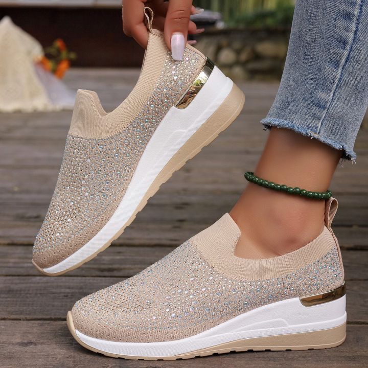 Orange%20Rhinestone%20Casual%20Sneakers%20Breathable%20Wedge%20Women%20Lightweight%20Shoes%20Slip%20On%202024%20New%20Comfortable%20Spring%20Mesh%20Sports%20Shoes%20-%20Image%202