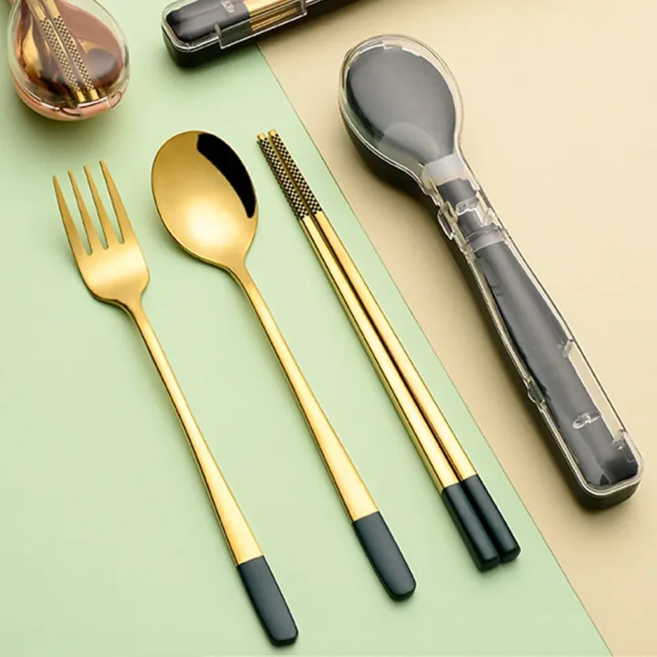 3pcs%20Stainless%20Steel%20Dinnerware%20Set%20Flatware%20Camping%20Travel%20Sets%20Chopsticks%20Fork%20Spoon%20Cutlery%20Case%20Tableware%20Kitchen%20Tool%20-%20Image%202