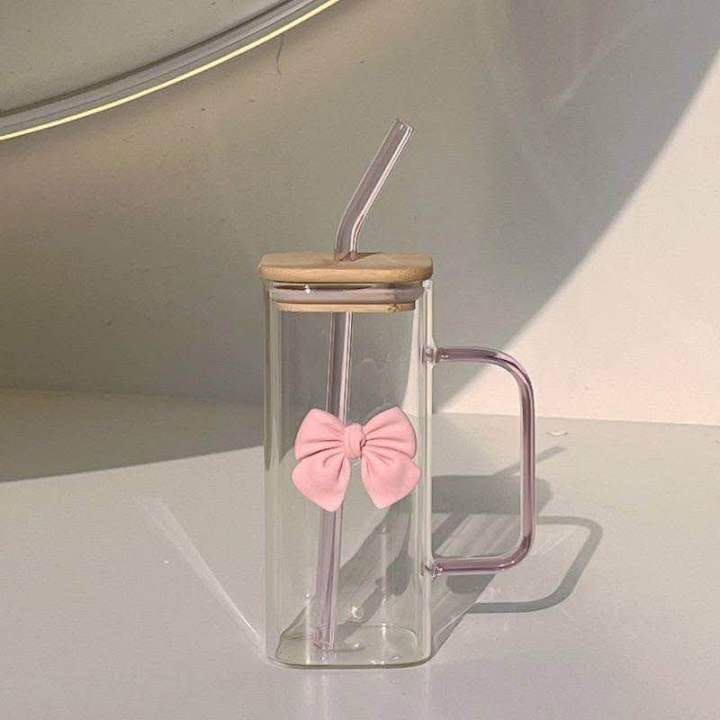 350ML%20Square%20Mug%20with%20Lids%20and%20Straws%20with%20Bow%20Water%20Cup%20Household%20Cup%20Female%20Milk%20Coffee%20Cups%20with%20Pink%20Handle%20Gift%20-%20Image%202