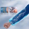 100 Pcs Protective Waterproof Disposable Plastic Arm Sleeves Covers Oversleeves Oil-Proof with Elastic Wrist Kitchen Restaurant. 