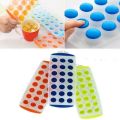 Easy Push Pop Out Round Mini Ice Cube Trays With Flexible Silicone Bottom. 