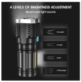 Strong Light LED Flashlight Camping Torch With 4 Lamp And COB Side Lights Outdoor USB Rechargeable Portable Hand Lantern. 