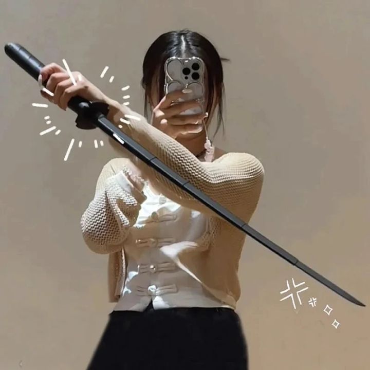 3D Printed Gravity Straight Out Telescopic Samurai Stress Relief Toys Stretchable Cos Props Creative Folding Katana Funny 