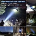 LED Torch 50,000 Lumen with Work Light, Extremely Bright Built-in 9000 mAh Battery with Digital LED Power Display, Rechargeable for Outdoor Camping Hiking. 