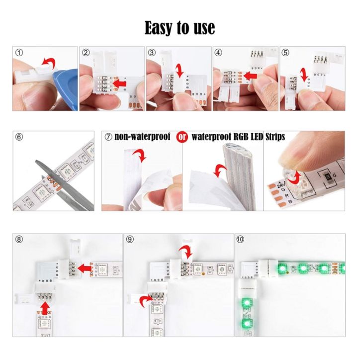 Aokin%2010%20Pack%204-Pin%20RGB%20LED%20Light%20Strip%20Connectors%20Adapter%20Terminal%20for%2010mm(0.39%20in)%20SMD%205050%20RGB%20Flexible%20LED%20Strips%20Extension%20-%20Image%205