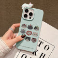 Cartoon 3D Cute Cat Case For iPhone 17 Pro Max Cover 11 16 12 13 14 15 Pro Max 17 Air 15 16 Plus Shockproof Soft Leather Funda. 