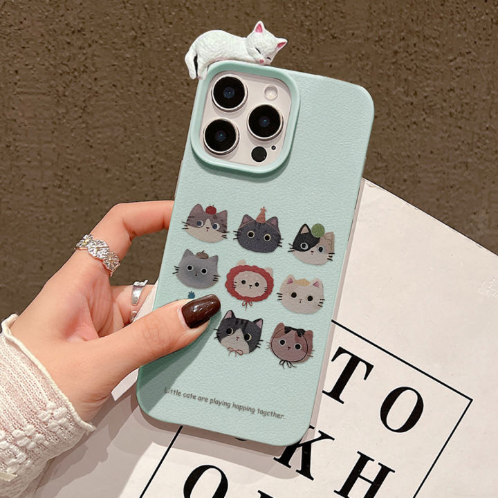 Cartoon%203D%20Cute%20Cat%20Case%20For%20iPhone%2017%20Pro%20Max%20Cover%2011%2016%2012%2013%2014%2015%20Pro%20Max%2017%20Air%2015%2016%20Plus%20Shockproof%20Soft%20Leather%20Funda%20-%20Image%205