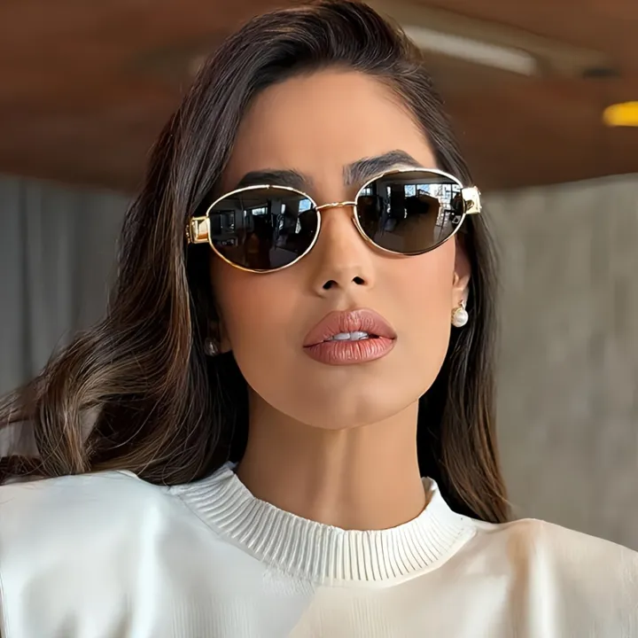 Oval%20Sunglasses%20for%20Women%20Men%20Trendy%20Metal%20Frame%20Sun%20Glasses%20Classic%20Shades%20-%20Image%204