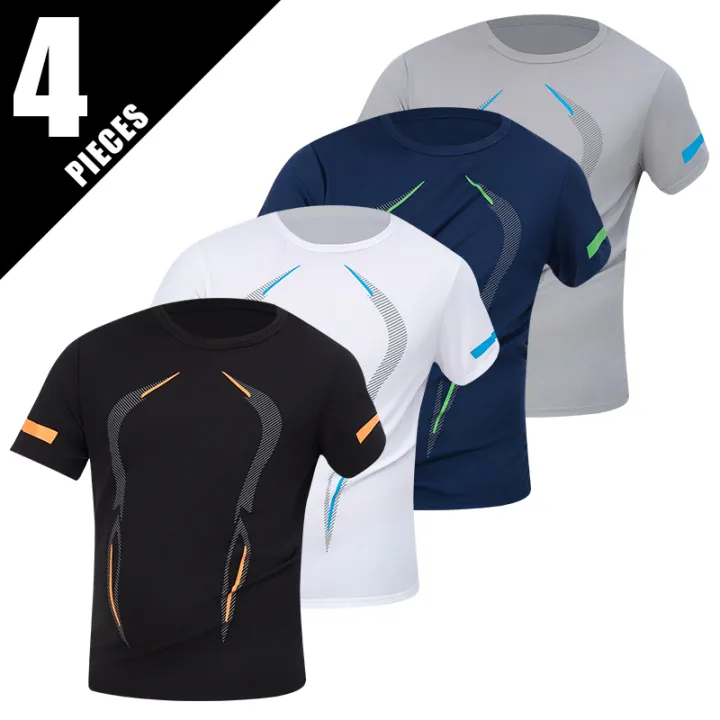 1/4%20Pcs%20Summer%20Men's%20Leisure%20Sports%20Multicolor%20Quick-drying%20Short-sleeved%20Teens%20Loose%20Solid%20Color%20Running%20Fitness%20Playing%20T-shir%20-%20Image%207