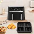 Air Fryer Silicone Biscuit Mold Set Square Waffle Model Non-stick Baking Tray Compatible For Pancakes Baking Accessories.