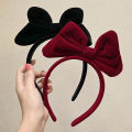 Velvet Big Bow Red Headband Ladies Elegant Temperament High Cranial Headband Fashion Girls Cute Headband. 