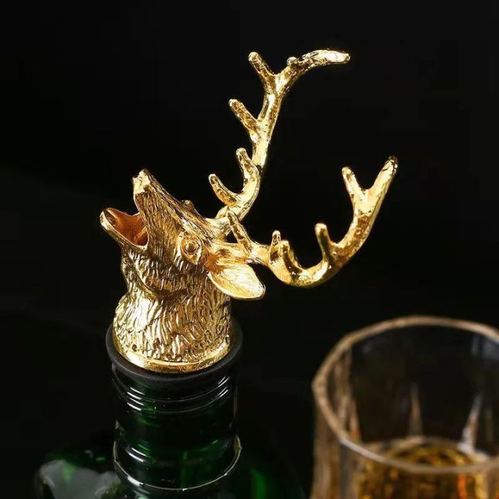 Zinc%20Alloy%20Wine%20Pourer%20and%20Bottle%20Stopper%20Deer%20Stag%20Head%20Shape%20Red%20Pourer%20Wine%20Cap%20Pouring%20Party%20%20-%20Image%203