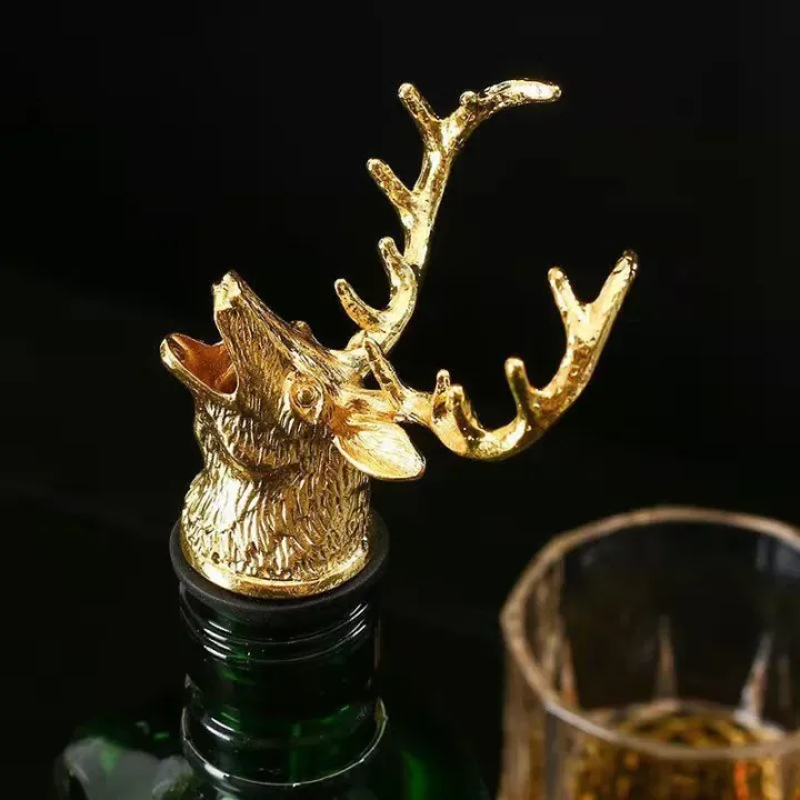 Zinc%20Alloy%20Wine%20Pourer%20and%20Bottle%20Stopper%20Deer%20Stag%20Head%20Shape%20Red%20Pourer%20Wine%20Cap%20Pouring%20Party%20%20-%20Image%203