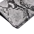 Premium Quality Genuine White leather Handmade long Fold Wallet in Snake Style texture for Mens. 