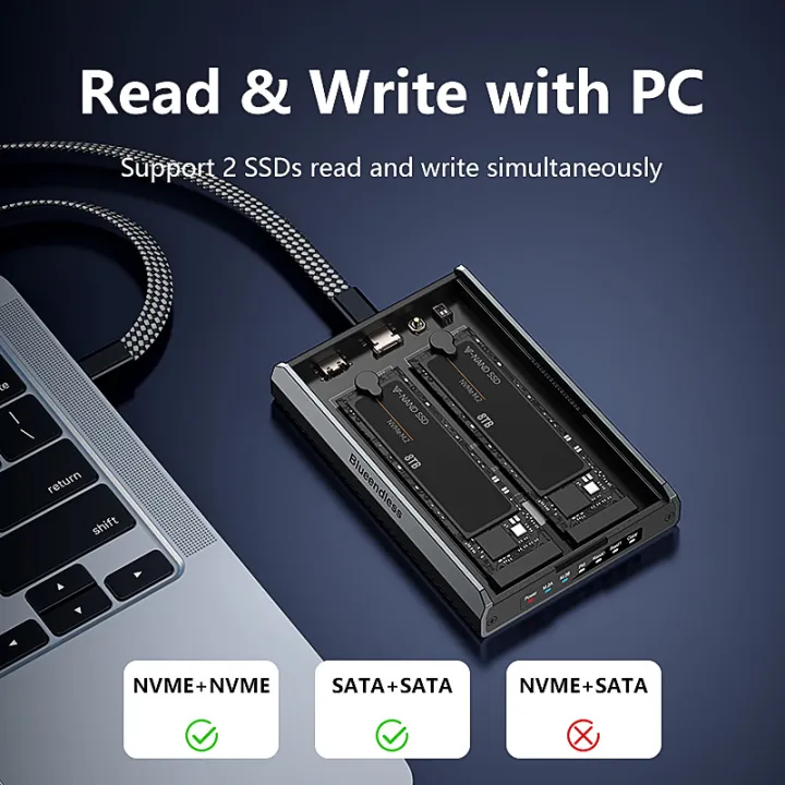 Blueendless%202%20Bay%20RAID%20M.2%20SATA%20M.2%20NVME%20SSD%20Enclosure%20Aluminum%20Dual%20Bay%20NVMe%20RAID%20SSD%20Case%20Support%20Max%2016TB%20RAID0/1/PM%20Mode%20-%20Image%206