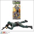 Crawling Action Corp Army Soldier, Battery Operated Toy Action Figure w/ Realistic Crawling Action, Lights, Sounds. 