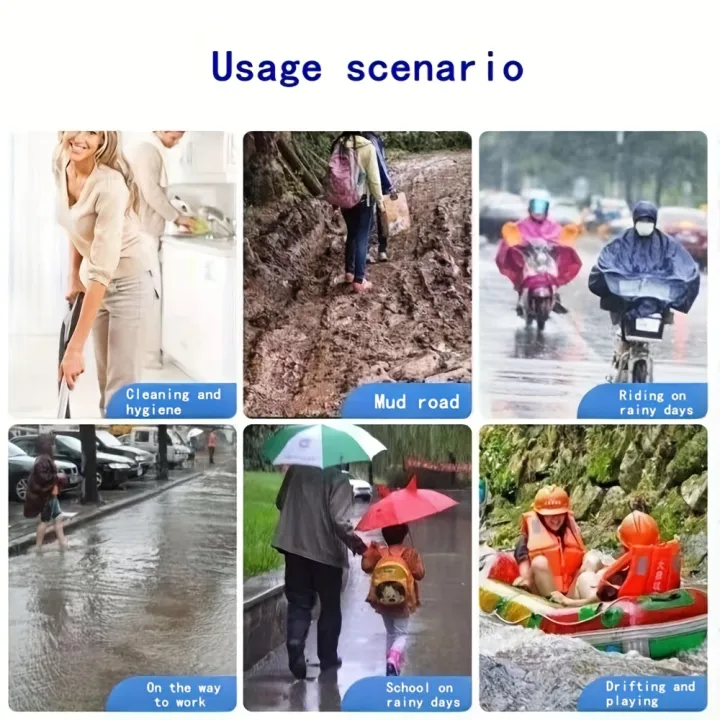 10/20/30pcs%20Rainy%20Disposable%20Shoe%20Covers,%20Transparent%20Plastic%20Outdoor%20Thick%20Wear-Resistant%20Waterproof%20Isolation%20Foot%20Covers%20-%20Image%203