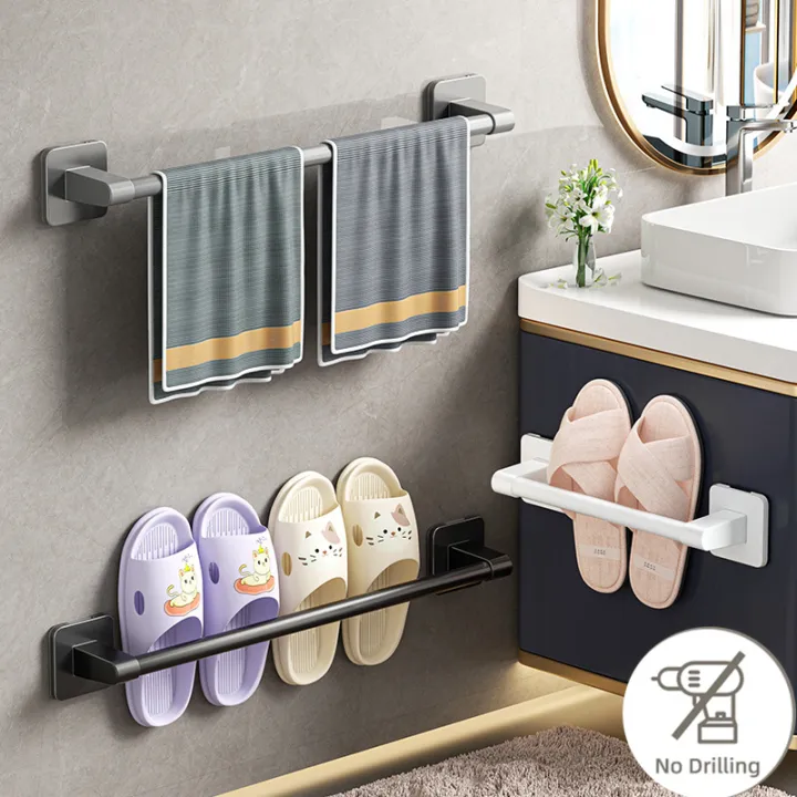 Wall%20Mounted%20Towel%20Holder%20Slipper%20Rack%20Bathroom%20Storage%20Rack%20Holder%20Without%20Drilling%20Bathroom%20Horizontal%20Bar%20Towel%20Rack%20-%20Image%202